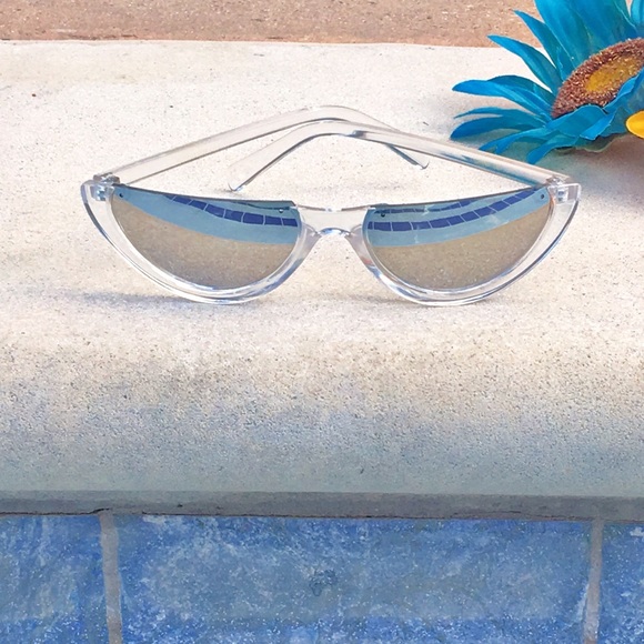 “Sandy” Half Frame Slim Cat Eye Mini Shades - Picture 3 of 4